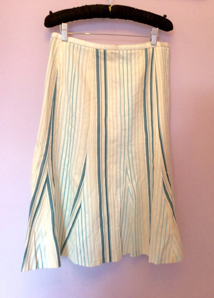 Betty Barclay Striped Cotton & Silk Skirt Size 12 - Whispers Dress Agency - Womens Skirts - 1