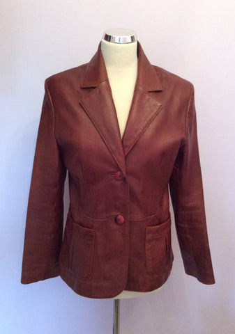 Lakeland Chestnut Brown Leather Jacket Size 14 - Whispers Dress Agency - Sold - 1