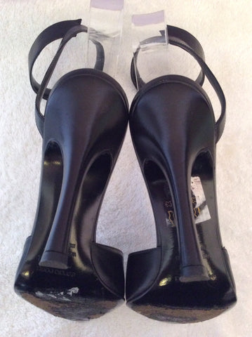 Sergio Rossi Black Leather Wrap Around Leg Heels Size 5/38 - Whispers Dress Agency - Womens Heels - 4