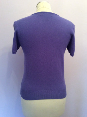 Ralph Lauren Hyacinth Cashmere Short Sleeve Jumper Size M - Whispers Dress Agency - Sold - 3