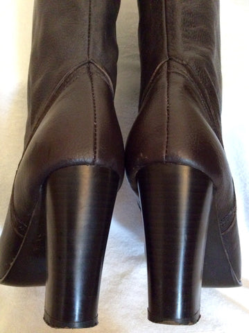 Dorothy Perkins Dark Brown Knee High Leather Boots Size 5/38 - Whispers Dress Agency - Womens Boots - 5