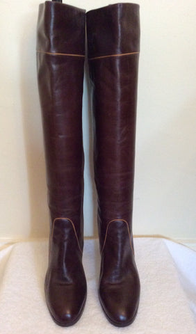 Vintage Bottazzin Dark Brown Leather Boots Size 4/37 - Whispers Dress Agency - Vintage Shoes - 2