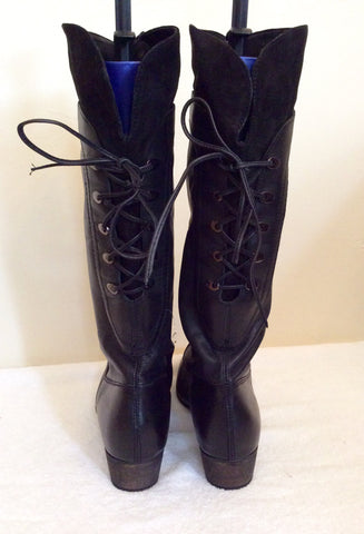 Faith Black Leather Lace Up Back Boots Size 8/42 - Whispers Dress Agency - Sold - 5