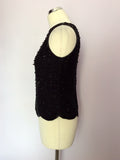 Cinelle Black Silk Beaded Sleeveless Top Size S - Whispers Dress Agency - Womens Tops - 2