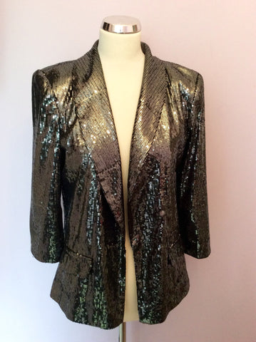 Red Herring Black & Silver Sequinned Jacket Size 12 - Whispers Dress Agency - Sold - 1