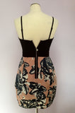 Lipsy Black Corset Top & Pink Satin Floral Print Skirt Mini Dress Size 10 - Whispers Dress Agency - Sold - 2