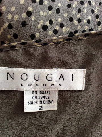 Nougat Khaki Spotted Silk Dress Size 2 UK 10/12 - Whispers Dress Agency - Sold - 4