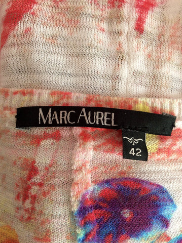 Marc Aurel Pastel Floral Print Fine Knit Top Size 42 UK 14 - Whispers Dress Agency - Womens Knitwear - 3