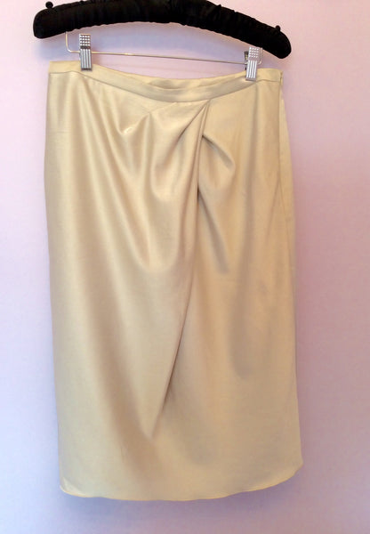 Max Mara Cream Pleat Front Straight Skirt Size 12 - Whispers Dress Agency - Sold - 1