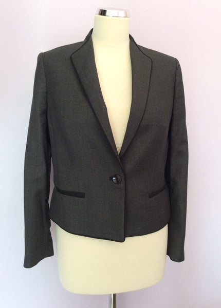 Whistles Dark Grey & Black Weave Wool Jacket Size 12 - Whispers Dress Agency - Womens Coats & Jackets - 1