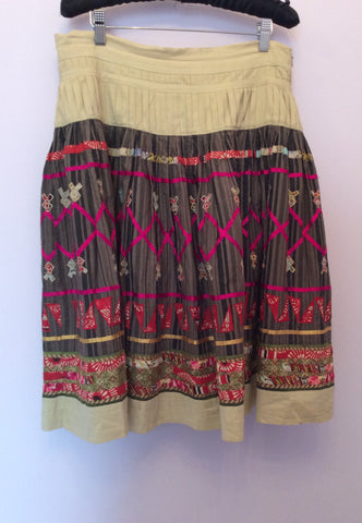 Whistles Beige & Multi Coloured Print Full Skirt Size 10 - Whispers Dress Agency - Womens Skirts - 1