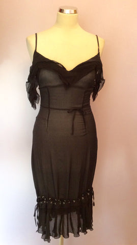 Brand New Joseph Black Silk Strappy Dress Size 40 UK 8 - Whispers Dress Agency - Womens Dresses - 3