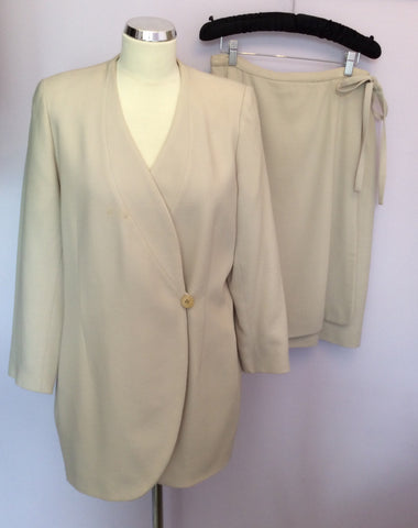 MANI CREAM WOOL JACKET & WRAP SKIRT SUIT SIZE 14 - Whispers Dress Agency - Womens Suits & Tailoring - 1