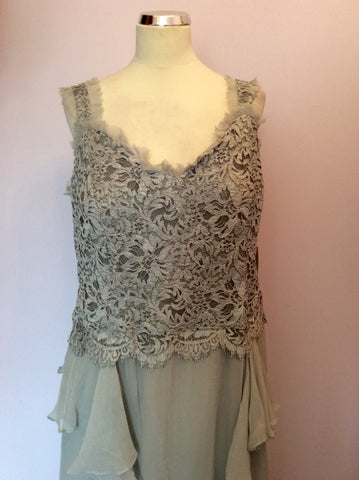 BRAND NEW MEDICI GREY LACE SILK OCCASION DRESS SIZE 18 - Whispers Dress Agency - Womens Dresses - 2