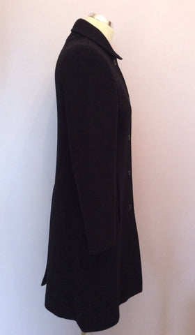 Jigsaw Black Wool, Lambswool & Cashmere Coat Size 8 - Whispers Dress Agency - Sold - 4