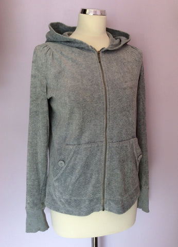 Juicy Couture Light Grey Velour Hooded Top Size XL - Whispers Dress Agency - Womens Activewear - 1