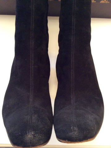 Patrick Cox Black Suede Knee Length Boots Size 5/38 - Whispers Dress Agency - Womens Boots - 4