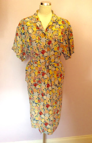 Vintage Jaeger Floral Print Dress Size 16 - Whispers Dress Agency - Sold - 1