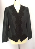 Country Casuals Black Silk Evening Jacket Size 12 - Whispers Dress Agency - Womens Coats & Jackets - 1