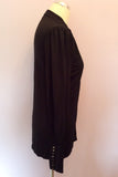 Mint Velvet Black Stretch Long Sleeve Top Size 14 - Whispers Dress Agency - Sold - 2