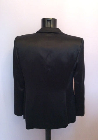 Giorgio Armani Black Wool & Silk Satin Occasion Suit Size 40R /34W/ 32L - Whispers Dress Agency - Sold - 4