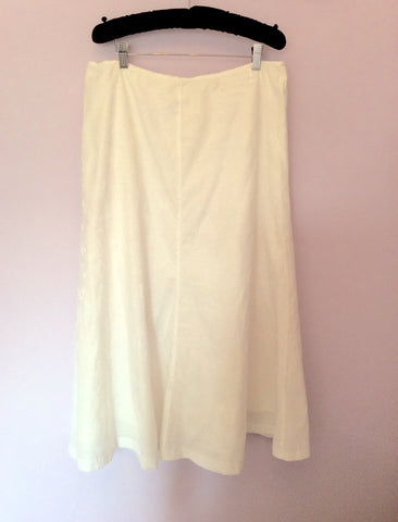 Sandwich White Calf Length Skirt Size 42 UK 14 - Whispers Dress Agency - Sold - 1