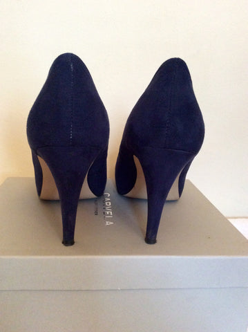 Kurt Geiger Carvela Dark Blue Suedette Court Shoes Size 7/40 - Whispers Dress Agency - Sold - 4