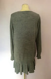 PER UNA GREY FRILL TRIM LONG CARDIGAN SIZE 18 - Whispers Dress Agency - Sold - 2