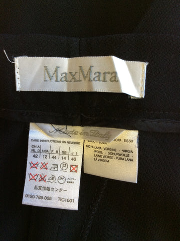 MAX MARA BLACK WOOL FORMAL TROUSERS SIZE 14 - Whispers Dress Agency - Sold - 2