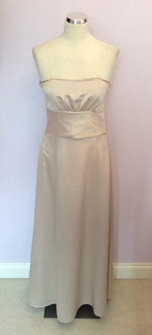 Marks & Spencer Autograph Pale Gold / Champagne Strapless Long Evening Dress Size 8 - Whispers Dress Agency - Womens Dresses - 1