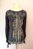 Save The Queen Blue Print Long Sleeve Top Size XL - Whispers Dress Agency - Sold - 3