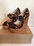 Christian Louboutin Leopard Print Platform Wedges Size 6.5/39.5 - Whispers Dress Agency - Womens Wedges - 4