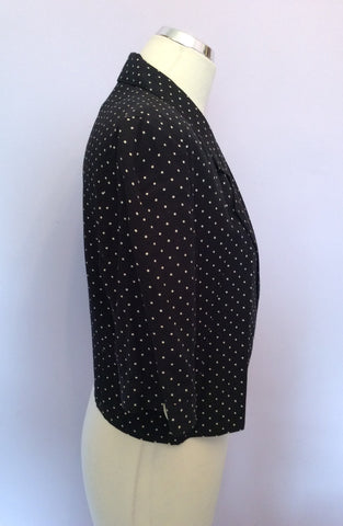 Vintage Jaeger Black & White Spot Crop Jacket Size 14 - Whispers Dress Agency - Sold - 2