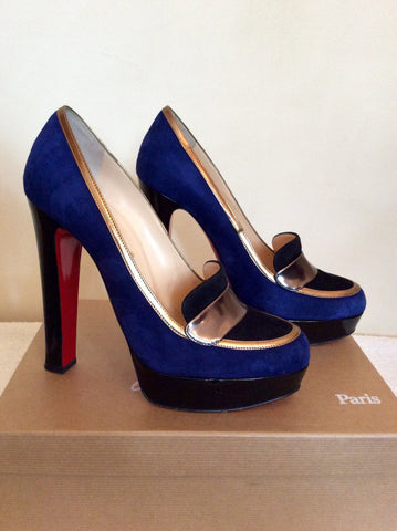 Christian Louboutin Royal Blue Platform Heels Size 6/39 - Whispers Dress Agency - Sold - 2