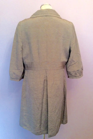 Per Una Grey Linen Blend Occasion Coat Size 14 - Whispers Dress Agency - Womens Coats & Jackets - 3