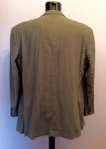 Marks & Spencer Khaki Linen Blend Suit Size 48L/ 40W/ 31L - Whispers Dress Agency - Sold - 3