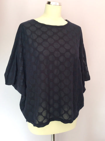 Whistles Dark Blue Spot Over Size Top Size 6 - Whispers Dress Agency - Womens Tops - 1
