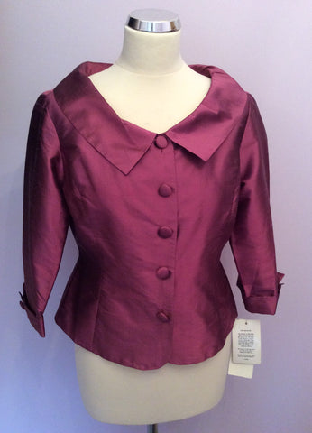 BRAND NEW S.L.B PETITE MAUVE SILK JACKET & CROP TROUSERS SUIT SIZE 10/12 - Whispers Dress Agency - Womens Suits & Tailoring - 2