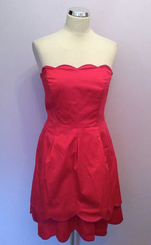 BRAND NEW TED BAKER FUSCHIA PINK STRAPLESS DRESS SIZE 3 UK 12 - Whispers Dress Agency - Womens Dresses - 1