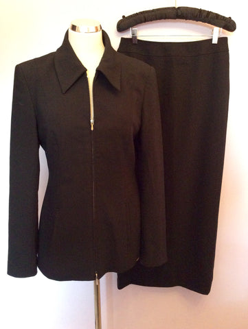 Karen Millen Black Zip Jacket & Long Skirt Suit Size 14 - Whispers Dress Agency - Sold - 1