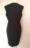 JAEGER DARK BLUE & BLACK TRIM PENCIL DRESS SIZE 14 - Whispers Dress Agency - Womens Dresses - 3
