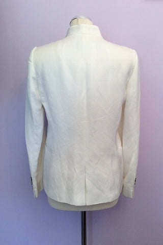 Smart Zara White Linen Blend Jacket Size M - Whispers Dress Agency - Sold - 2