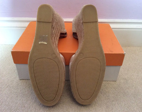 Brand New John Lewis Beige & White Stripe Wedge Heel Sandals Size 7.5/41 - Whispers Dress Agency - Womens Sandals - 5