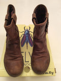 Fly London Ota Camel Brown Leather Ankle Boots Size 5/38 - Whispers Dress Agency - Sold - 2