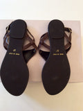 BRAND NEW JOHN LEWIS BROWN LEATHER TOE POST MULES SIZE 4/37 - Whispers Dress Agency - Womens Mules & Flip Flops - 2