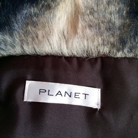 Planet Dark Brown Faux Fur Gilet Size 12 - Whispers Dress Agency - Sold - 5
