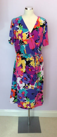 Ralph Lauren Multi Coloured Floral Print Wrap Dress Size XL - Whispers Dress Agency - Sold - 1