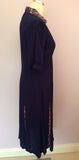 New Cath Kidston Dark Blue Floral Trim Tea Dress Size 12 - Whispers Dress Agency - Sold - 2