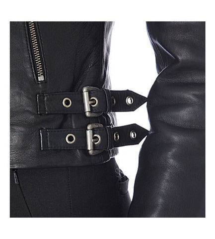 Reiss Black Soft Leather 'Topaz' Biker Jacket Size M - Whispers Dress Agency - Sold - 6