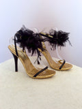 Brand New Moda In Pelle Black Flower Trim Heel Sandals Size 5/38 - Whispers Dress Agency - Sold - 4